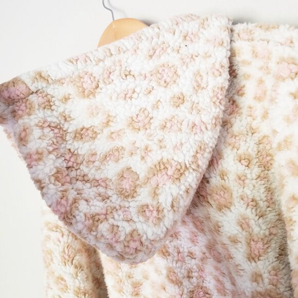 UGG Lora Sherpa Hoodie Size M Cozy Soft Warm Fleece Pocket Leopard Lounge $98 - Picture 14 of 15